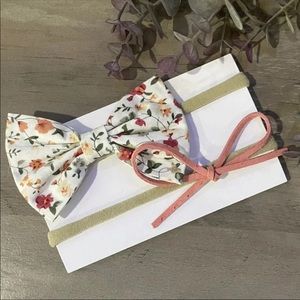 3/$20 🔷 Spring Floral & Pink Baby Girls Bow Headbands